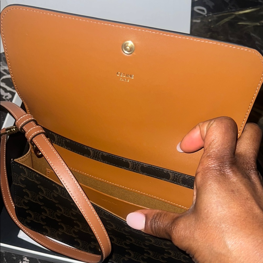 Celine Black and Brown Bag with Gold Accents - Picture 5 of 10